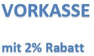 Vorkasse mit 2% Rabatt